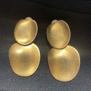 “Maxine Denker” clip on gold tone earrings. Vintage from moms collection.